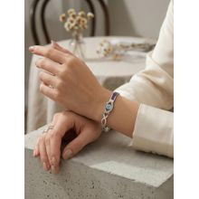 Kraft Smiths Women Blue Evil Eye Stainless Steel Openable Bracelet