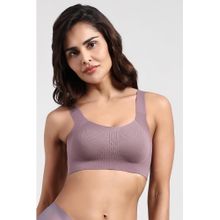 Van Heusen Women Aero Flex Full Coverage Broad Straps Knitted Mauve T-Shirt Bra
