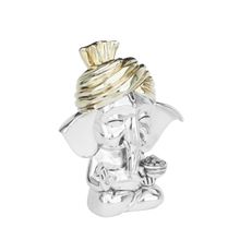 Shaze The Acuity Baby Ganesha Religious Idol Decor Base Material Resin and Silver Plated
