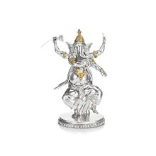 Shaze Avra Ganesha Decor for Home Base Material Resin and Silver Plated Idol and Decor