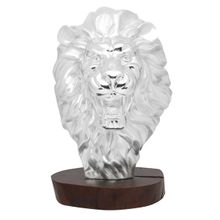 Shaze Furious Pride Lion Decor for Home Base Material Resin and Silver Plated