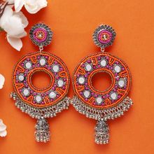 Moedbuille Handcrafted Afghan Cut Work Design Brass Plated Antique Oxidised Chandbalis