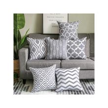 SWHF 100% Premium Soft Decorative Printed Velvet Cushion Cover (Set of 6)