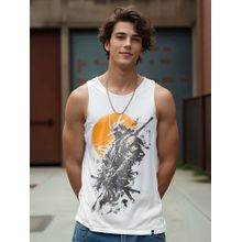 Bewakoof Men's White Warrior Graphic Printed Vest