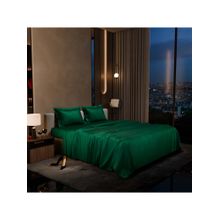 Stoa Paris Green Satin Double Bedsheet with 2 Pillow Covers