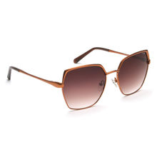 IRUS Uv Protected Sunglasses for Women with Brown Coloured Gradient Polycarbonate Lens (56)