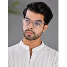 ROYAL SON Oval Grey Blue Cut Anti Glare Eye Protection Specs for Men Women- SF0058-C2 (47)