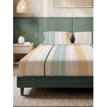Urban Space River Bands Microfiber 200 TC Bedsheet with Pillow covers