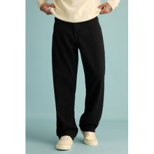 FREAKINS Men Spruce Black Wide Jeans