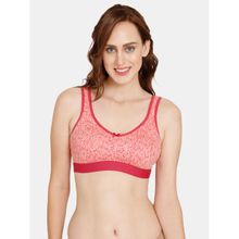 Zivame Everyday Double Layered Non Wired 3-4th Coverage Bralette Bra - Salmon Pt - Pink