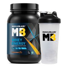 MuscleBlaze Whey Energy With Shaker, Chocolate