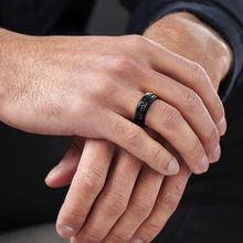 Yellow Chimes Black Stainless Steel Men Ring (11)