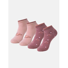 Jockey 7480 Womens Cotton Low Show Socks - Pale Mauve & Wistful Mauve (Pack of 2)