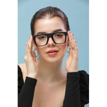 RESIST EYEWEAR Unisex UV Protected Black Clear Square Sunglasses (49)