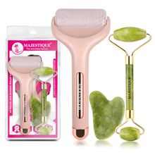 Majestique Face Massage Kit With Ice Roller, Jade Massager And GuaSha