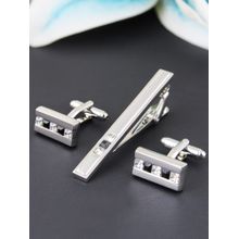 PELUCHE The Bling Bar -S Silver-G Cufflink & Tie Pin Gift Set
