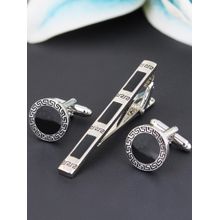 PELUCHE Geek Key Black Cufflink & Tie Pin Gift Set