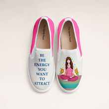 The Quirky Naari Yoga Girl Slip-On Sneakers - Beige