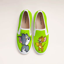The Quirky Naari Tom and Jerry Slip-On Sneakers - Green
