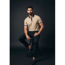 Calvin Klein The Velvet Hour Beige Solid T-Shirt