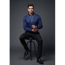 OUTERWORLD Classic Full Sleeve Polo Shiny Blue T-Shirt