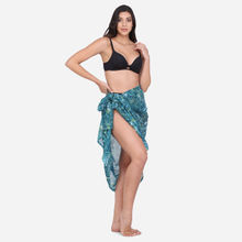 Da Intimo Printed Chiffon Beachwear Print Sarong Breathable Fabric - Green (FREE SIZE)