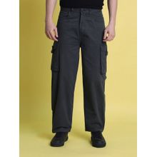 Bene Kleed Men Grey Cotton Mid Waist Cargo