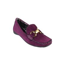 CATWALK Solid Metal Accent Purple Loafers