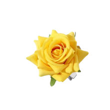 Matra Rose Hair Clip Artificial Flower Accessory Bridal Floral Brooch Pin Bun Braid Juda - Yellow