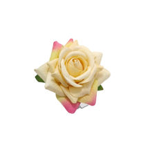 Matra Rose Hair Clip Artificial Flower Accessory Bridal Floral Brooch Pin Bun Braid Juda - Orange