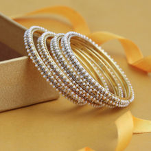 Sukkhi Fascinating Pearl Gold Plated Austrian Diamond Bangles Set Of 4 (B71518ADRL550)