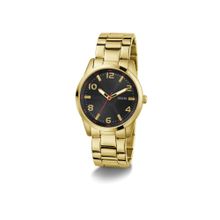 Guess Gs Monte Analog Black Round Dial & Gold Tone Strap Mens Wrist Watch - Gw0804G3 (M)