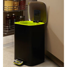 OBSESSIONS Step Dustbin with Fingerprint Resistant, 6 Liters, Black