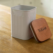 Ellementry Foursquare Sugar Container With Wooden Lid