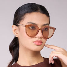 Pipa Bella by Nykaa Fashion Beige Oversized Round Cat Eye Sunglasses