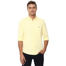 Louis Philippe Jeans Solid Yellow Shirt