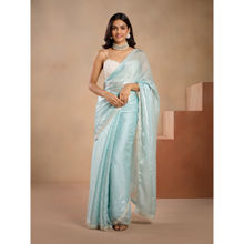 Gajra Gang Golabar Blue Pearl Embroidery Saree GGSAR27 (Free Size)