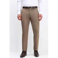 Allen Solly Men Brown Slim Fit Textured Formal Trousers