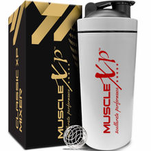 MuscleXP Gym Shaker Classic XP Mixer Stainless Steel Blender BPA Free Material Sipper Bottle - White