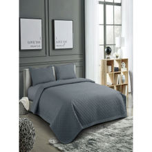 HOSTA HOMES 280 TC Multilayer Quilted Bed Cover with 2 Pillow Covers (Queen)
