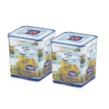 Lock & Lock Square Airtight Food Container Withleak Proof Lid, (Pack Of 2)