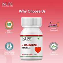 INLIFE L-Carnitine L-Tartrate 500mg (60 Veg. Capsules)