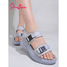 Shoetopia Comfortable & Sporty Grey Sandals for Women