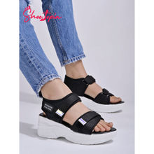 Shoetopia Comfortable & Sporty Black Sandals for Women