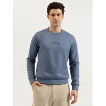 United Colors of Benetton Regular Fit Round Neck Solid Velour Sweatshirt