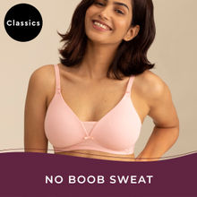 Nykd by Nykaa Breathe Cotton Padded Wireless Triangle T-Shirt Bra 3/4th Coverage - Pink NYB003