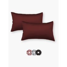 SEEVO Rust Satin Pillow Covers - 17 x 27 Inches (Set of 2) (Free Size)
