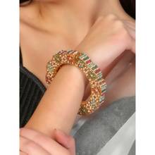 Adwitiya Women 24 Ct Ethnic Copper Gold Plated Pearl Beaded Kada