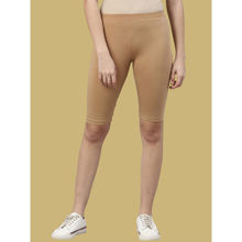 Kryptic Beige Cotton Stretch Slim Fit Shorts