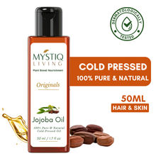 Mystiq Living Jojoba Oil Cold Pressed 100% Pure and Natural for Hair, Face & Body